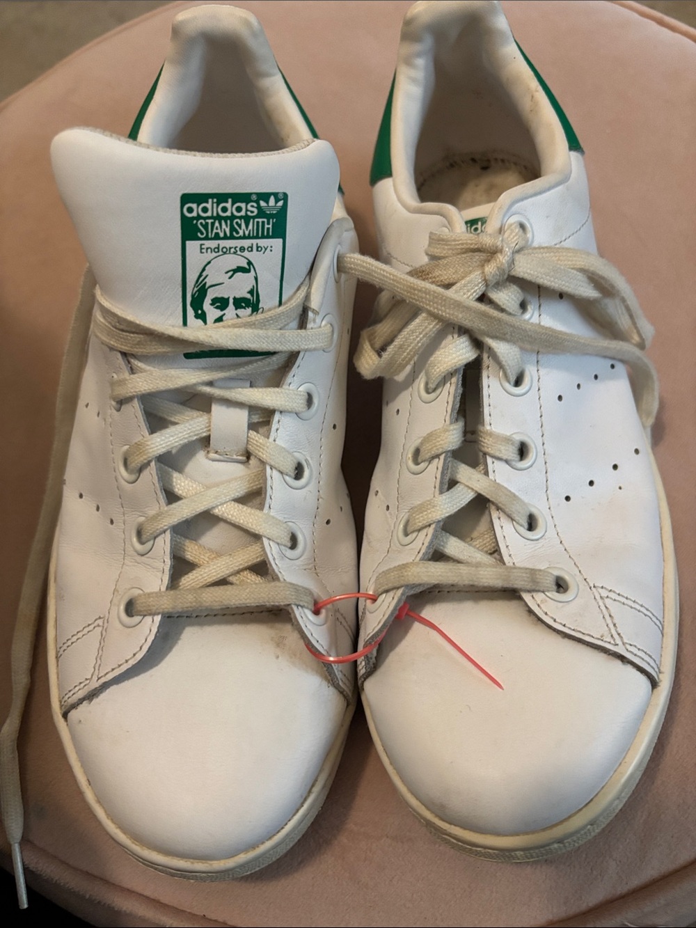 adidas White Stan Smith Sneakers with Green Heel